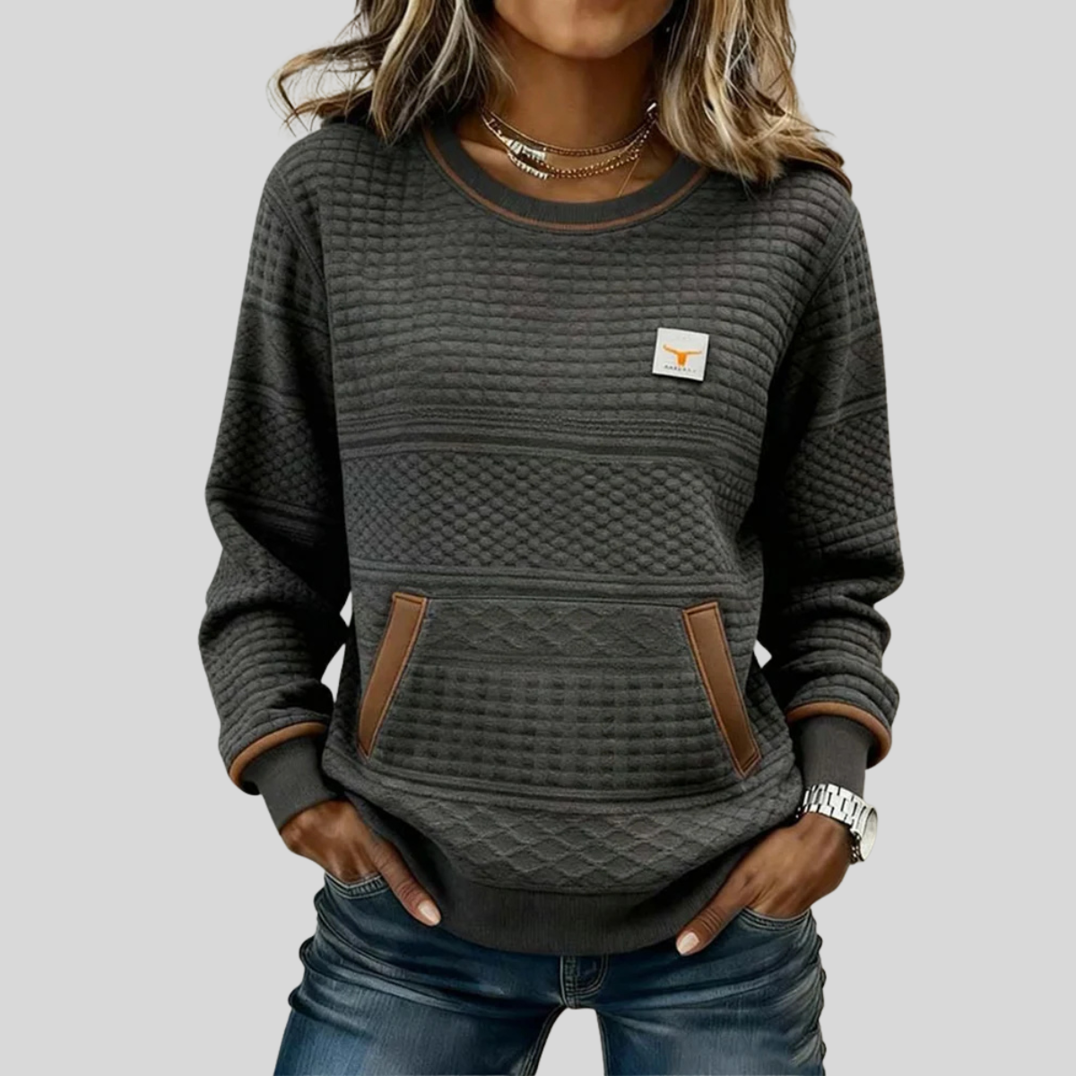 Zelmira | Sudadera Cuello Redondo Bicolor