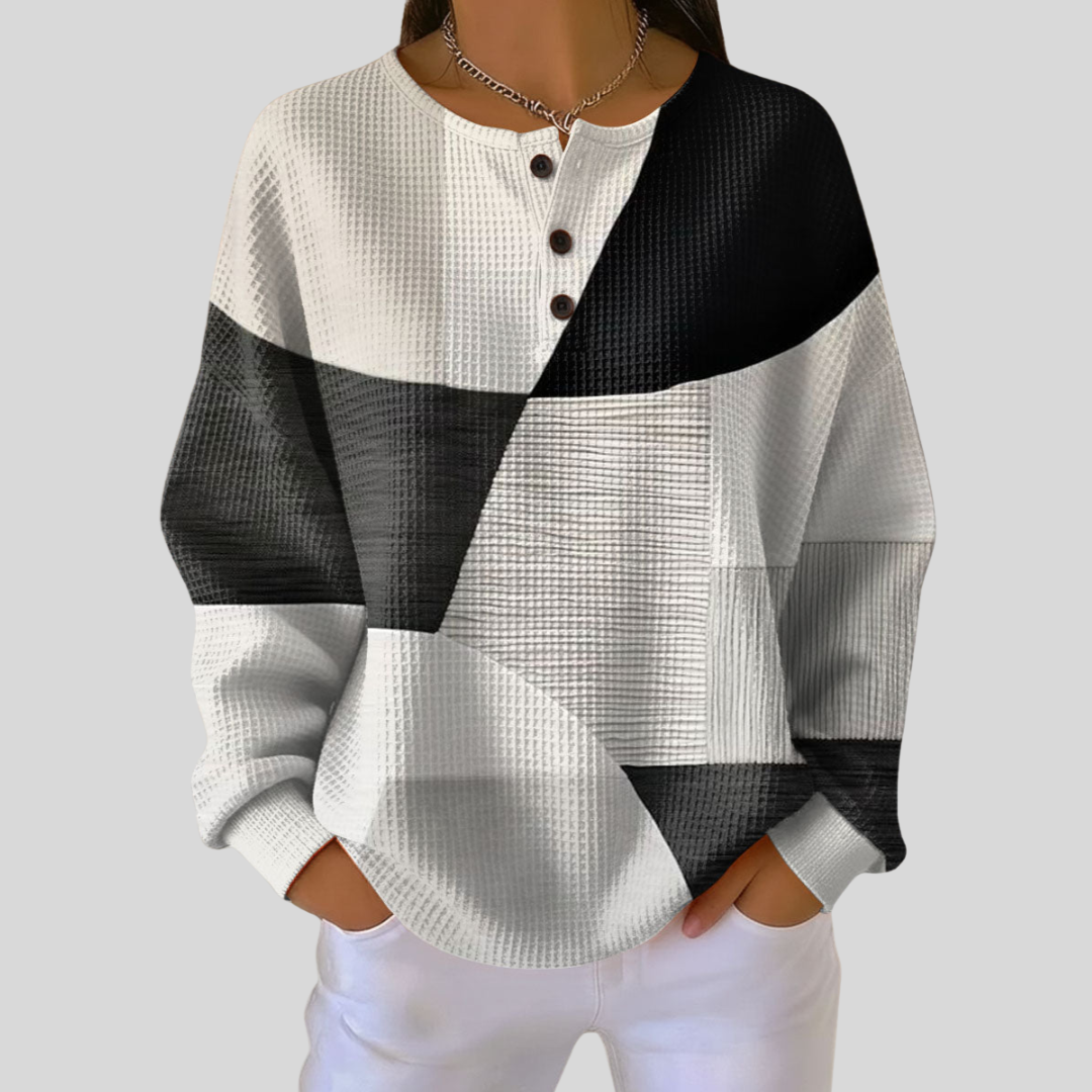 Gelsomina | Sudadera Henley Waffle