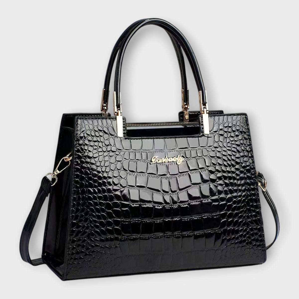 Erain | Bolsa de Mano de Piel Genuina con Grabado de Cocodrilo