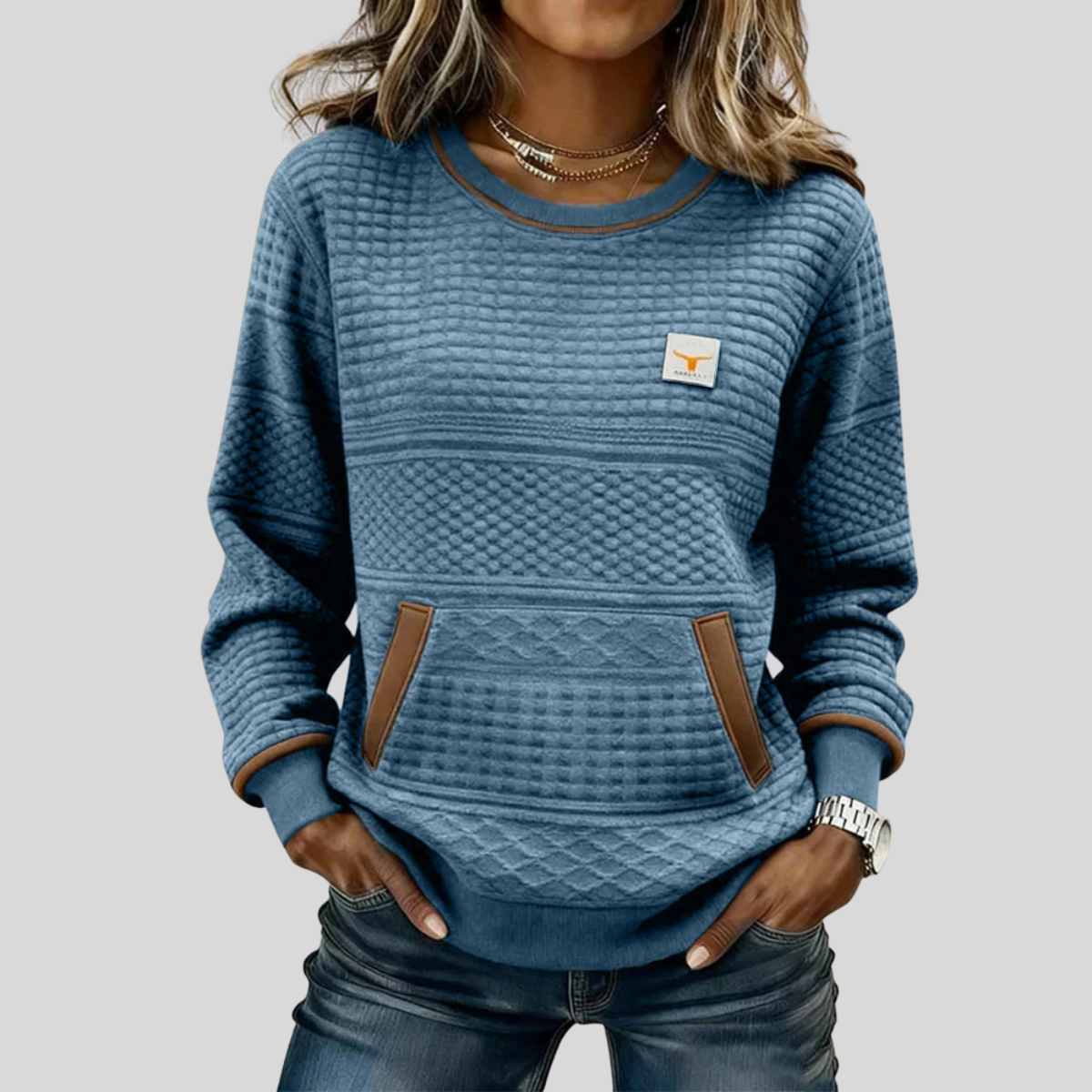 Zelmira | Sudadera Cuello Redondo Bicolor