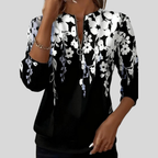 Benigna | Sudadera con Cierre y Estampado Floral