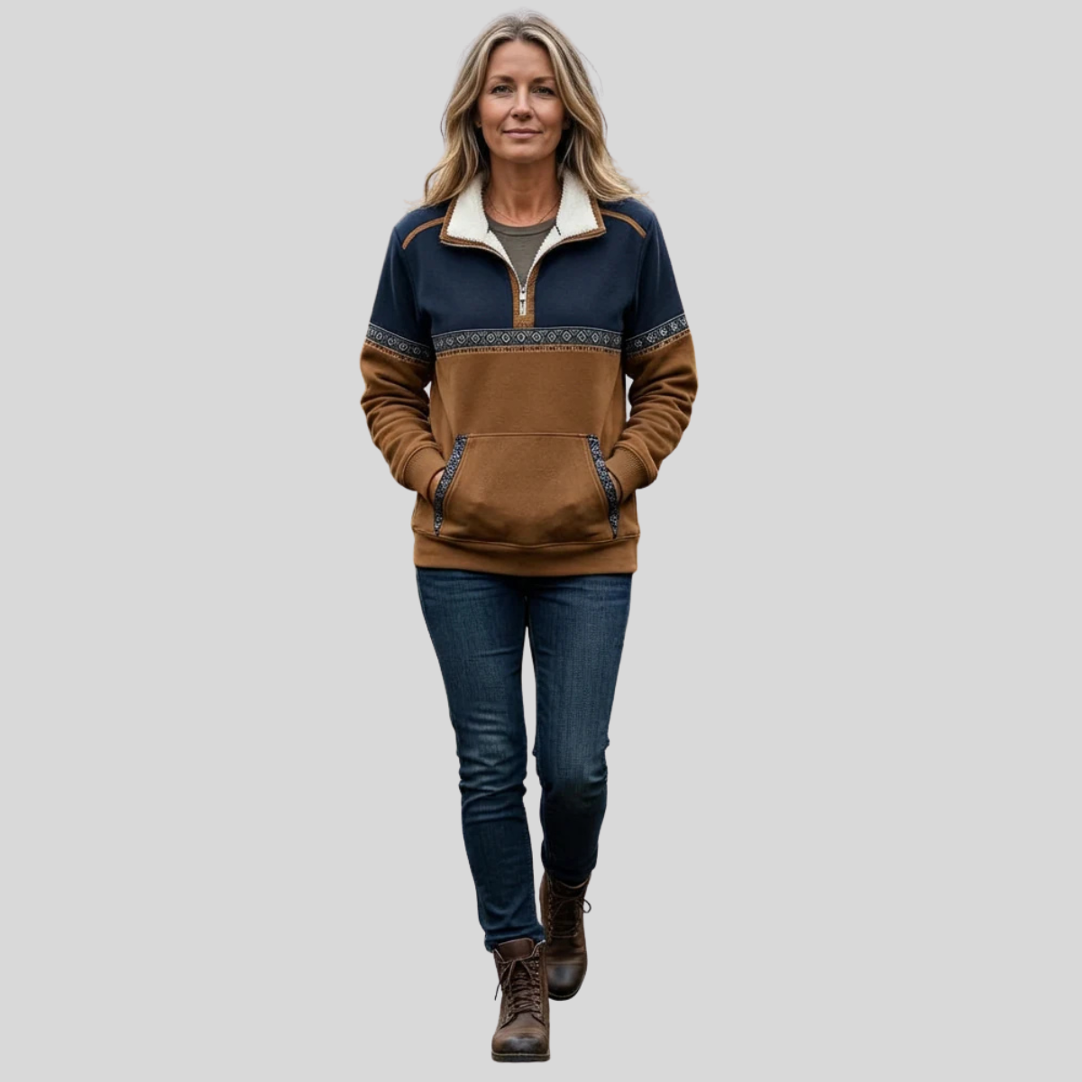 Venanzia | Sudadera de Medio Cierre con Cuello de Sherpa