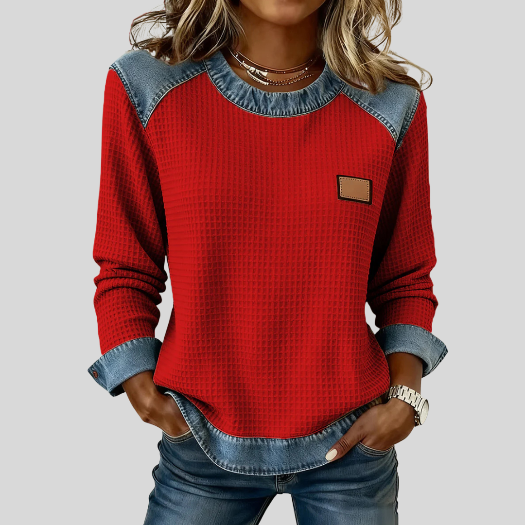 Assuntina | Sudadera Waffle Patchwork
