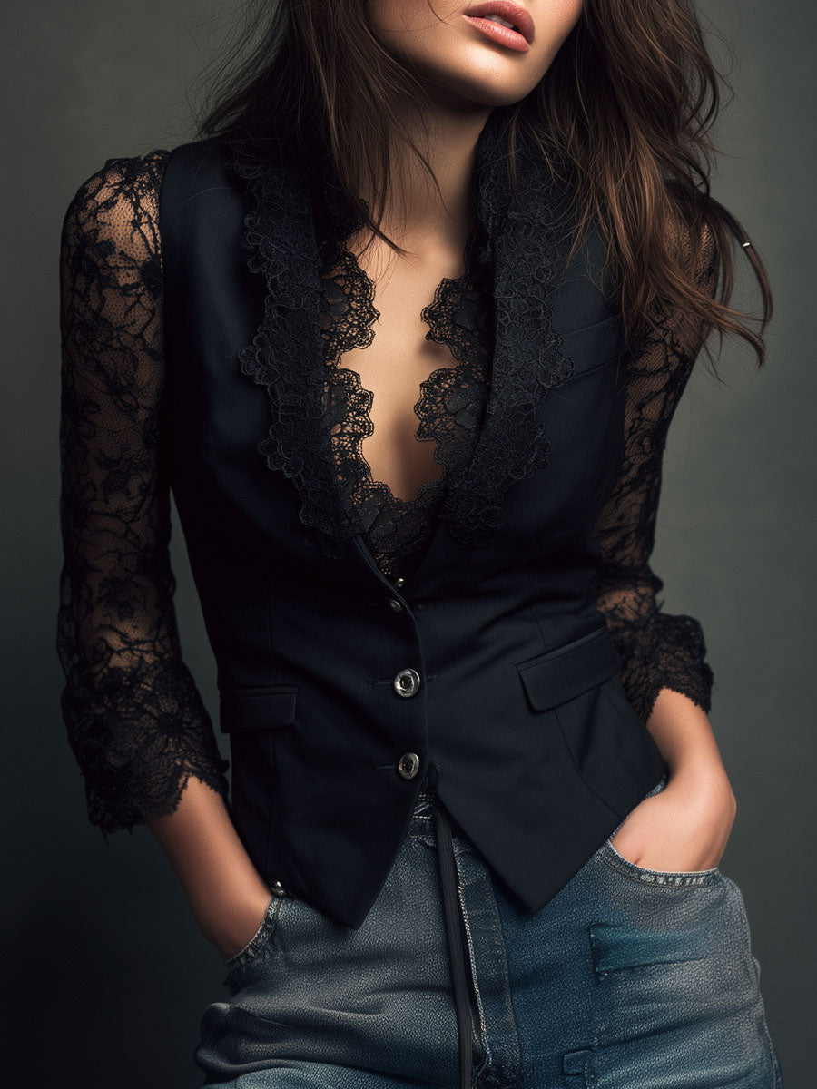 Perla | Blazer con Mangas Transparentes