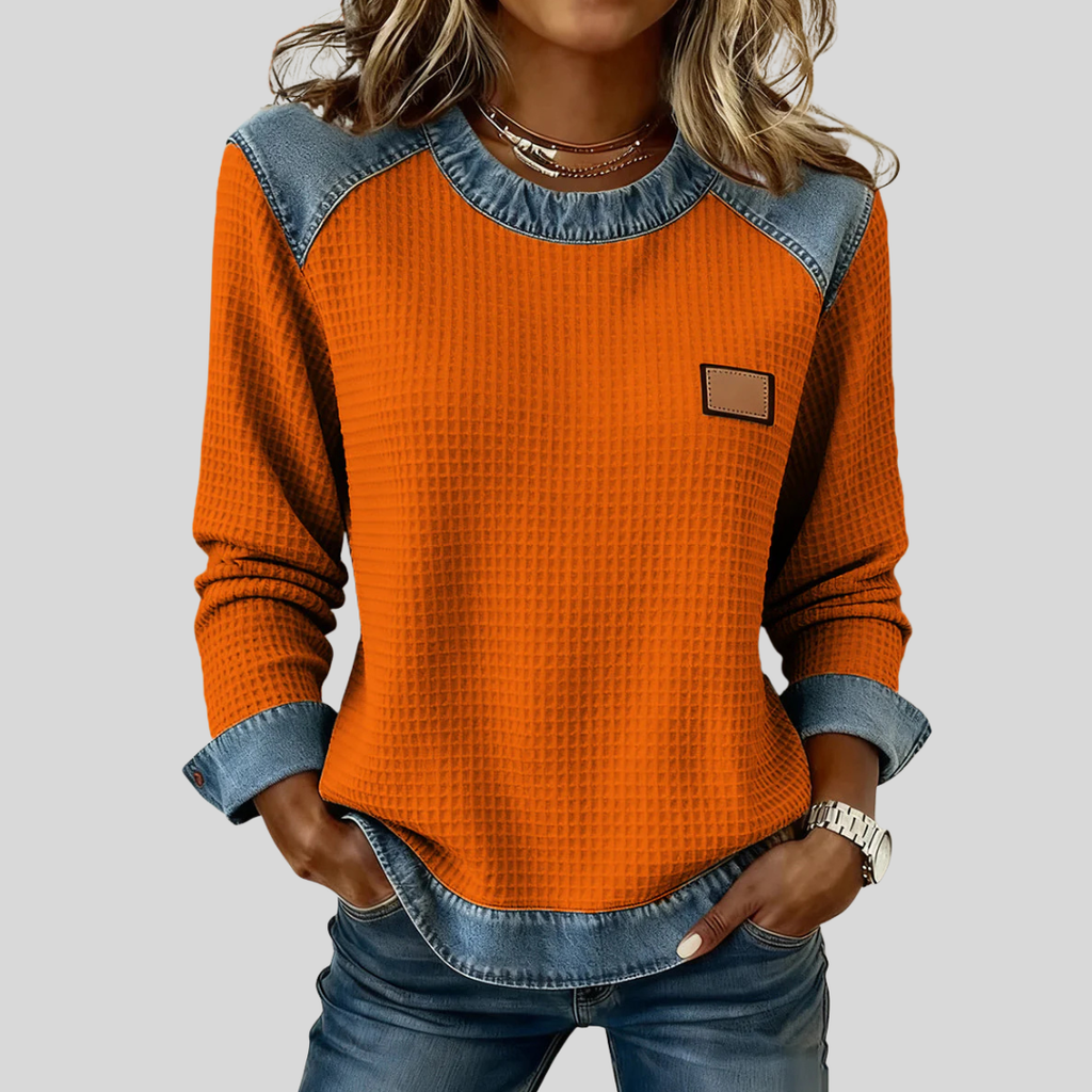 Assuntina | Sudadera Waffle Patchwork