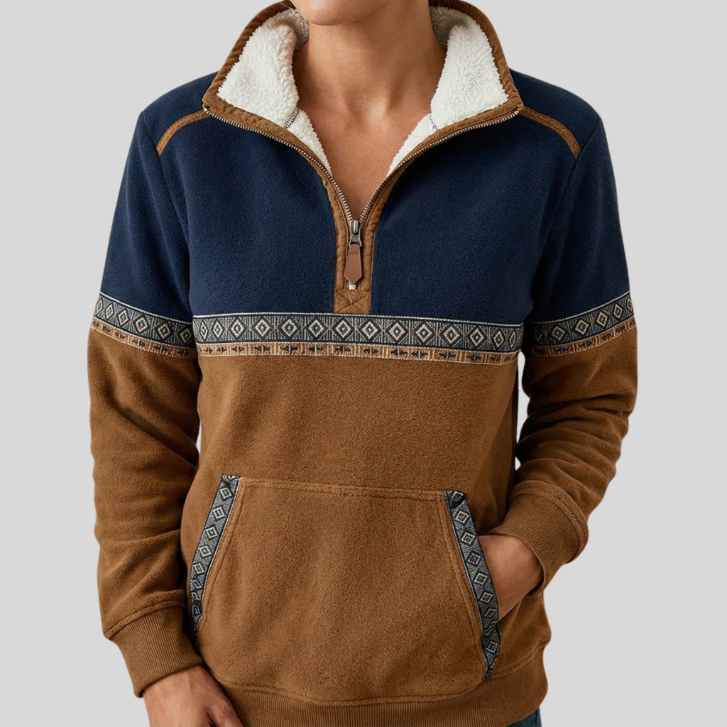 Venanzia | Sudadera de Medio Cierre con Cuello de Sherpa