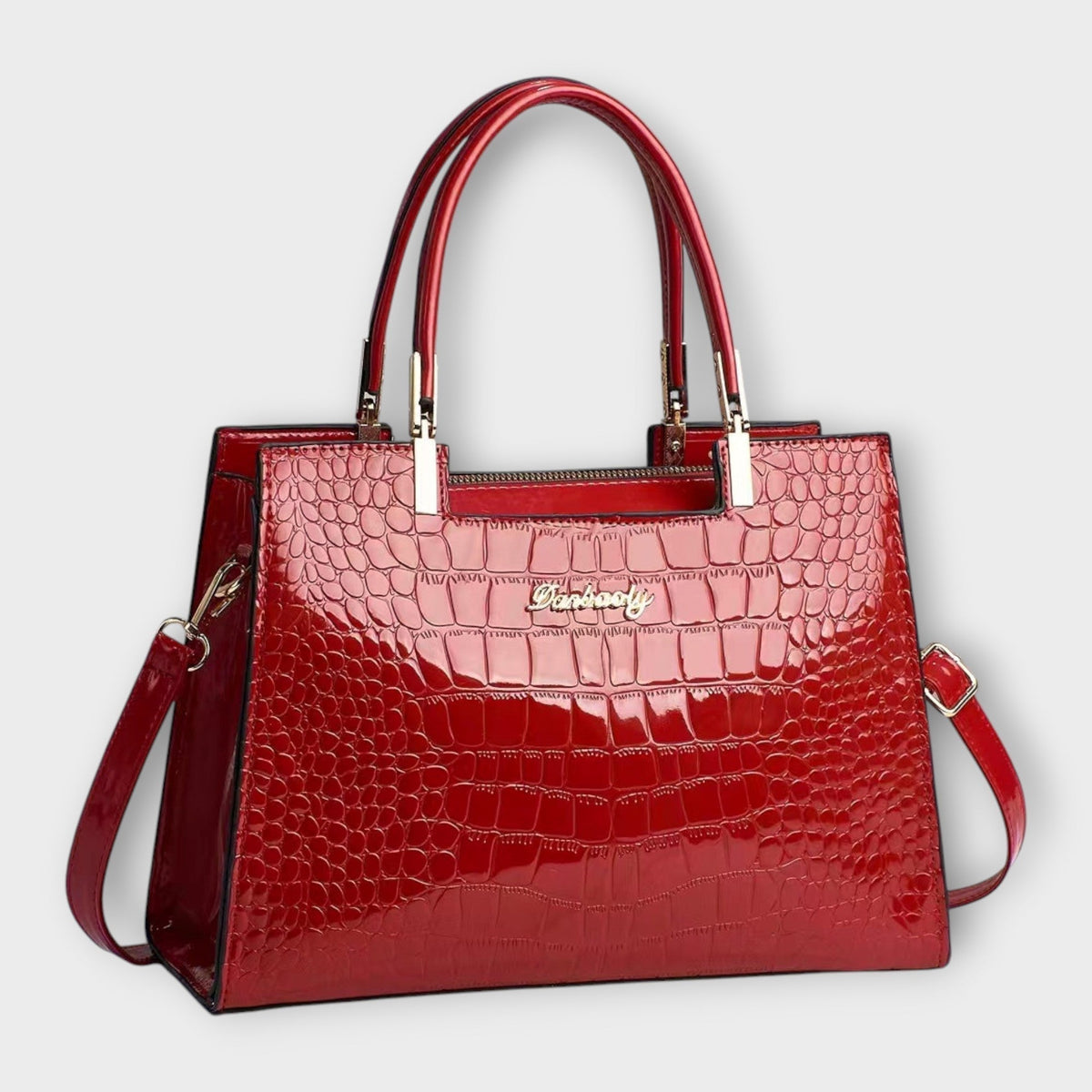 Erain | Bolsa de Mano de Piel Genuina con Grabado de Cocodrilo
