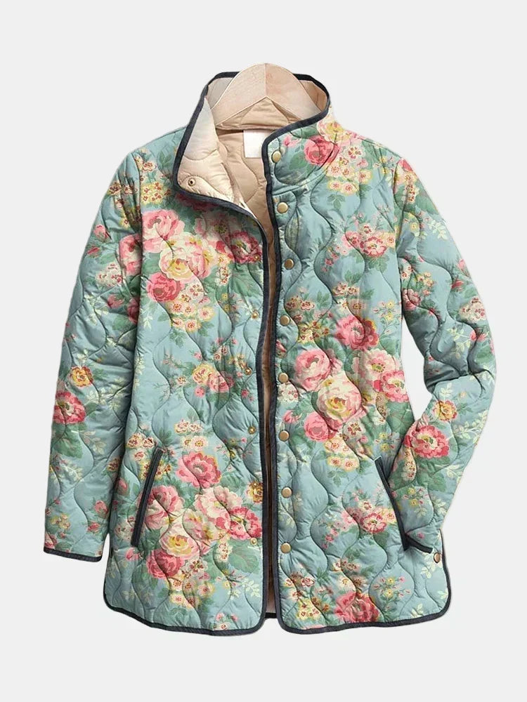 Mafalda | Chamarra Acolchada Rosas Celadón