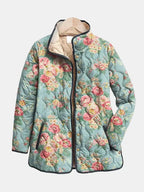 Mafalda | Chamarra Acolchada Rosas Celadón