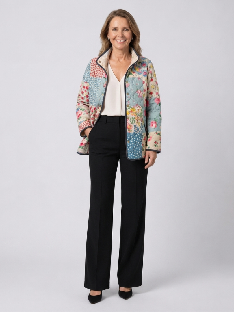 Cloe | Chamarra Acolchada Patchwork Floral