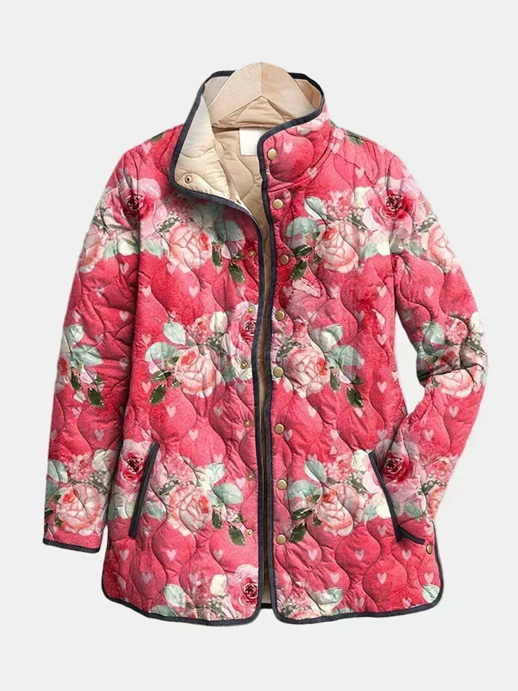 Cristina | Chamarra Acolchada Rosas Empolvadas