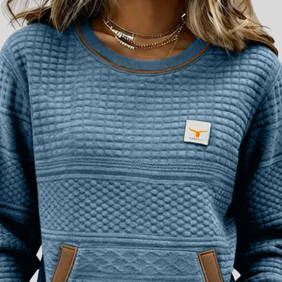 Zelmira | Sudadera Cuello Redondo Bicolor