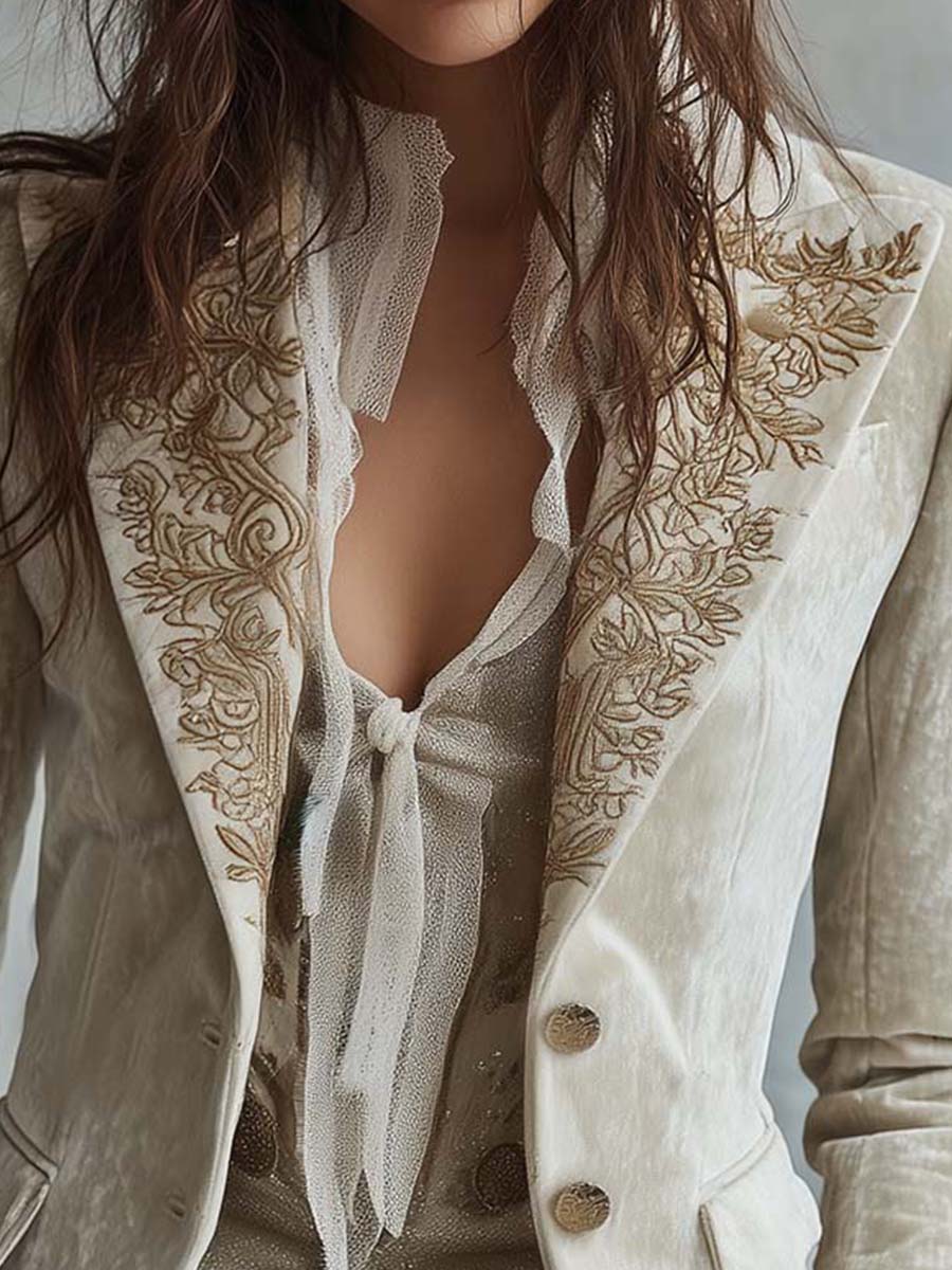 Nerina | Blazer Bordado Marfil