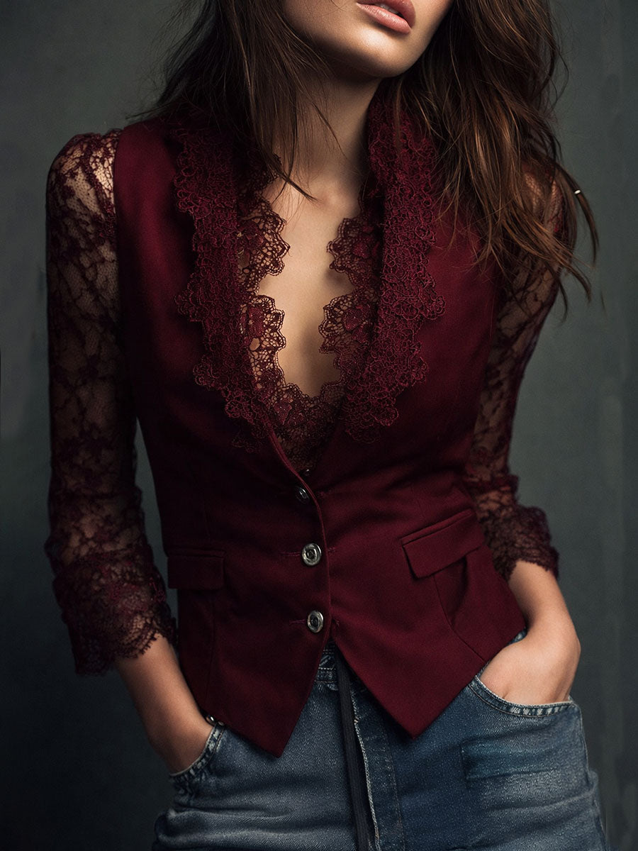 Perla | Blazer con Mangas Transparentes