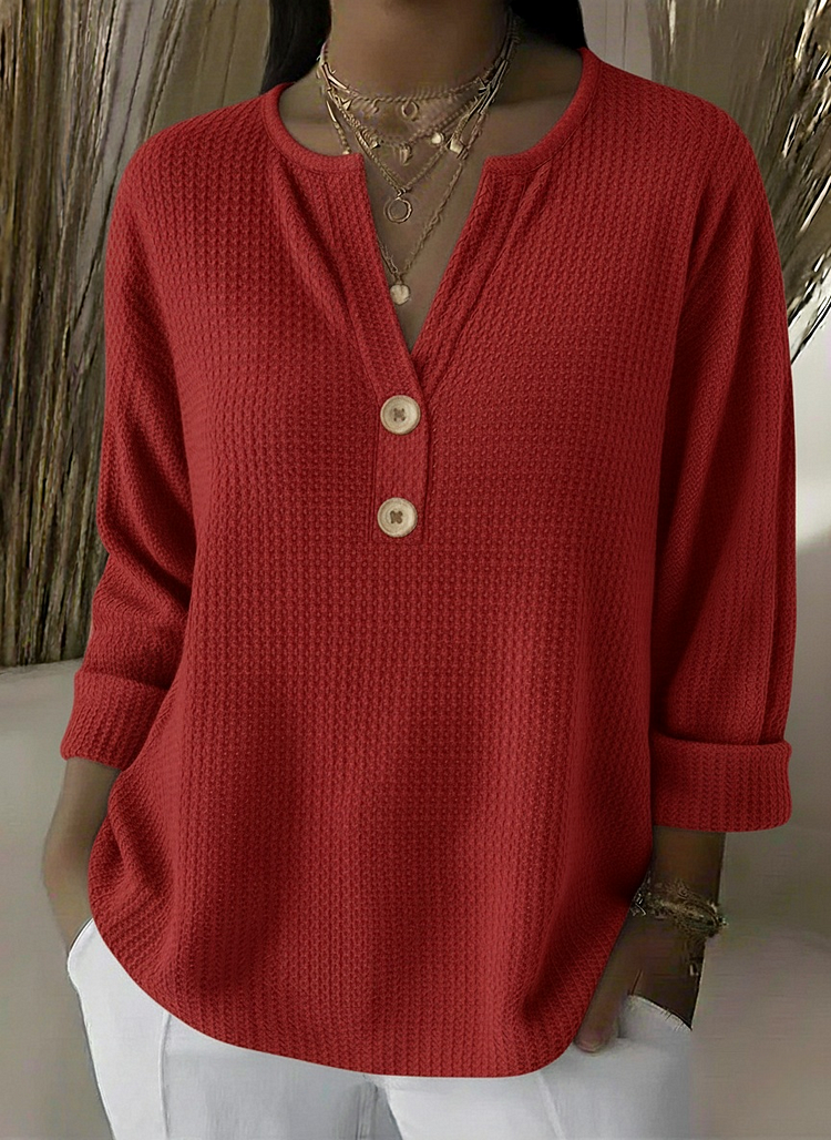 Lucia | Playera Henley Texturizada con Botones