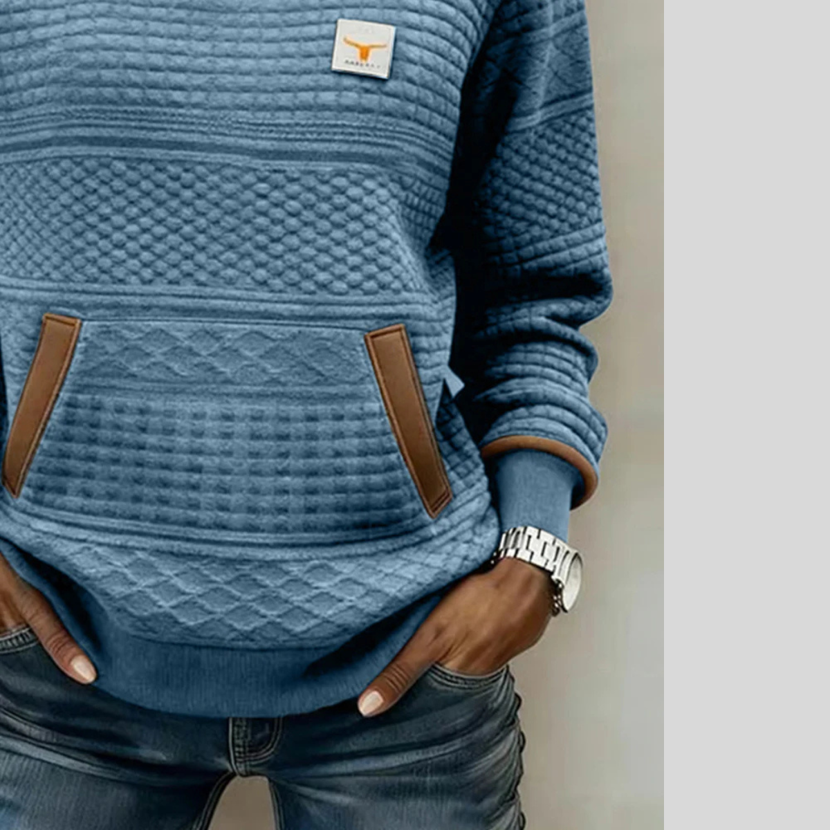 Zelmira | Sudadera Cuello Redondo Bicolor