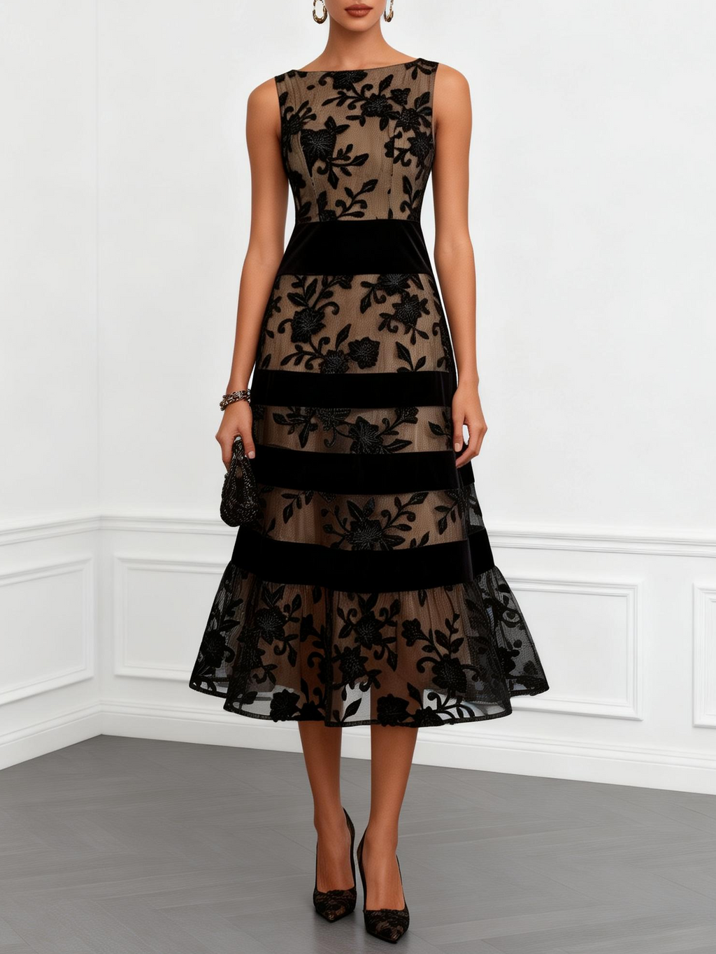 Elettra | Vestido Midi Negro
