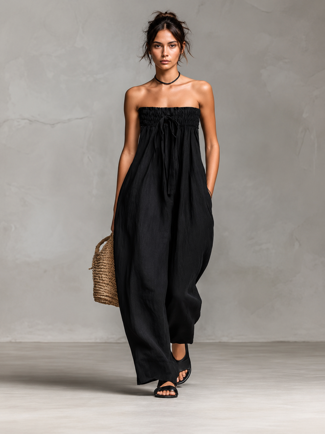 Ninetta | Jumpsuit de Verano Strapless con Moño