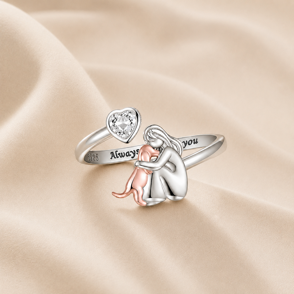 El Abrazo Eterno - Anillo Ajustable con Grabado