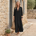 Solene | Vestido Largo Amplio con Botones