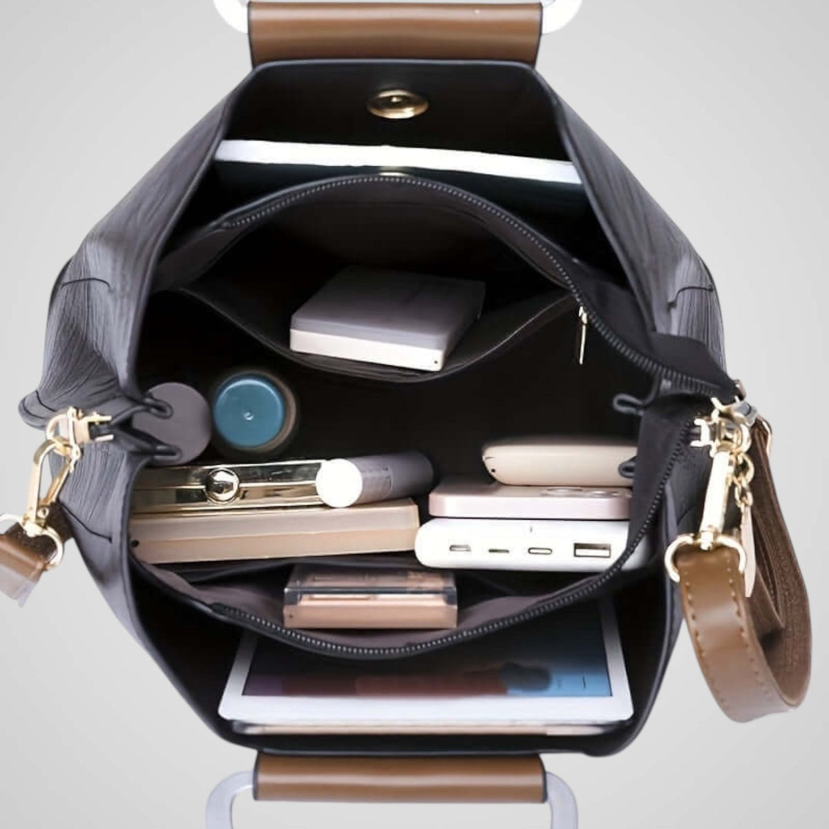 Ana | Bolsa Bicolor de Piel Genuina para Mujer