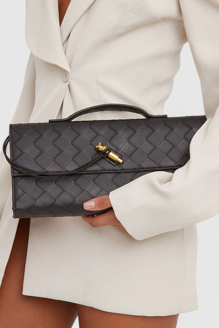 Melanie | Bolso de Mano para Mujer con Moño Dorado