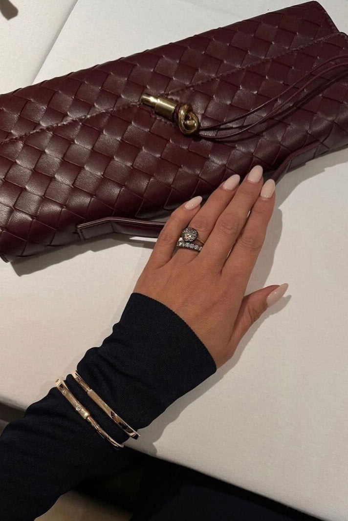Melanie | Bolso de Mano para Mujer con Moño Dorado