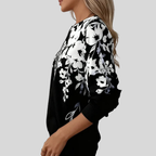 Benigna | Sudadera con Cierre y Estampado Floral