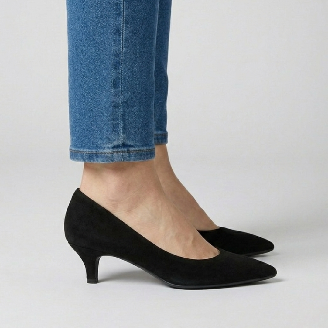 Victorie | Kitten Heel de Gamuza