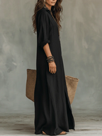 Solene | Vestido Largo Amplio con Botones