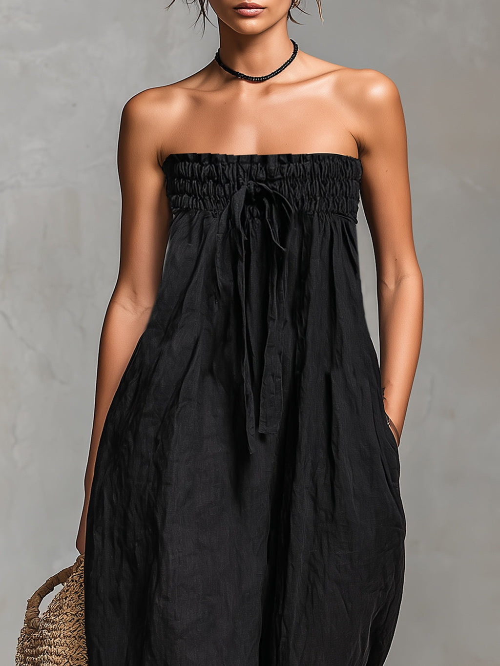 Ninetta | Jumpsuit de Verano Strapless con Moño