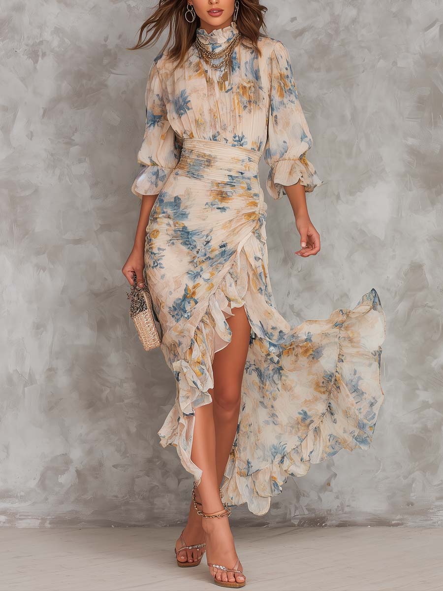 Emma | Vestido de Chiffon Beige
