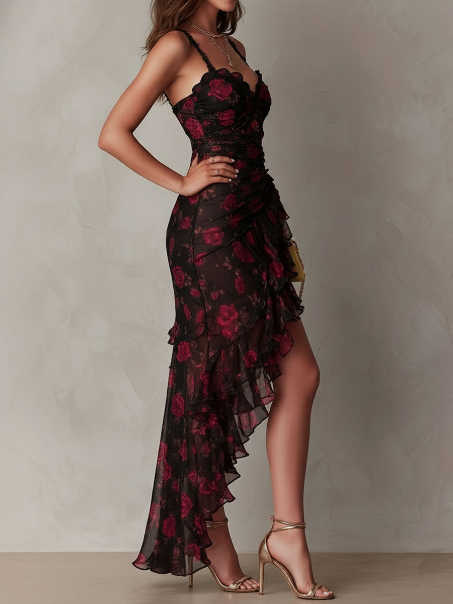 Vittoria | Vestido de Flores con Olanes