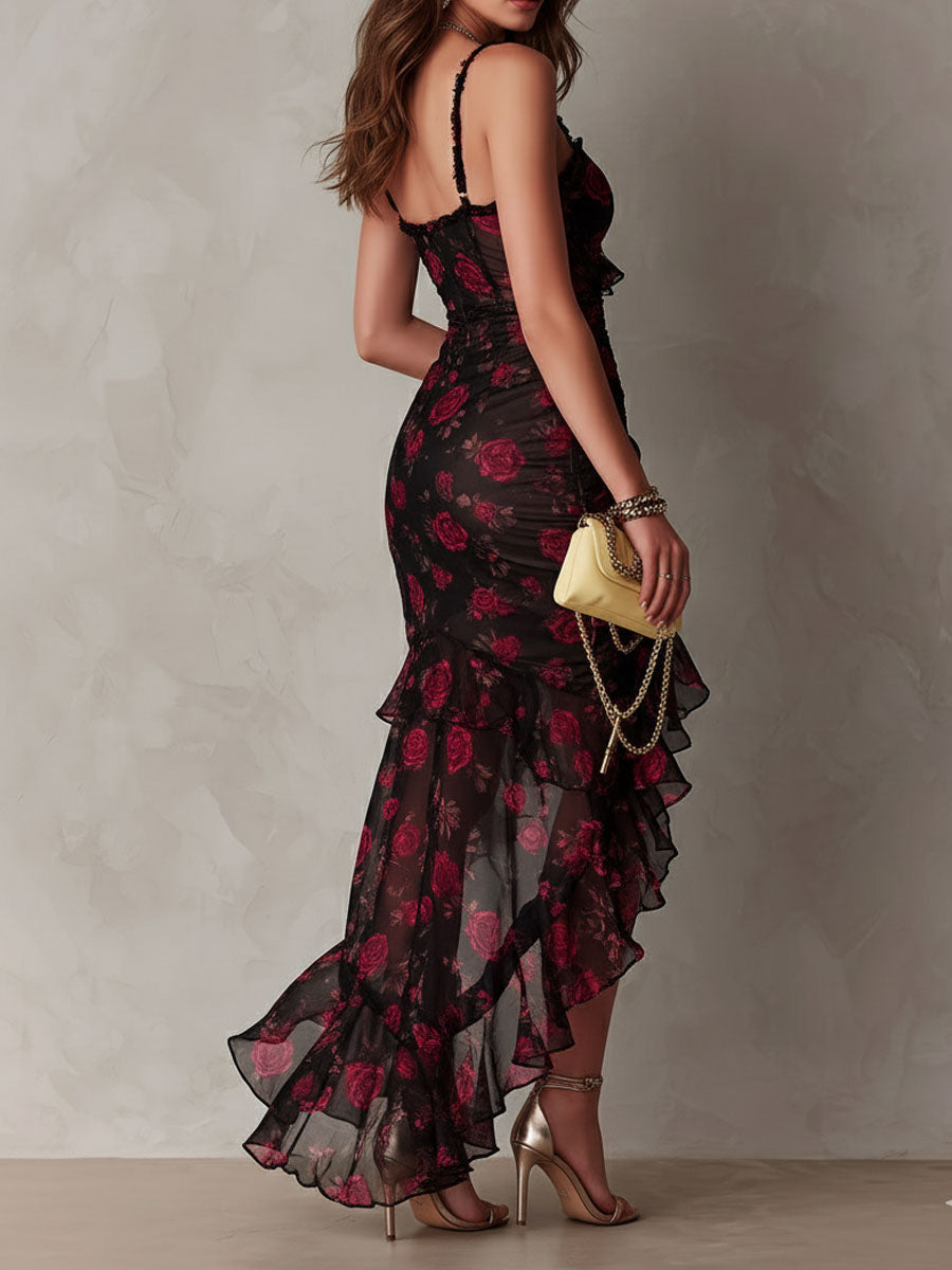 Vittoria | Vestido de Flores con Olanes