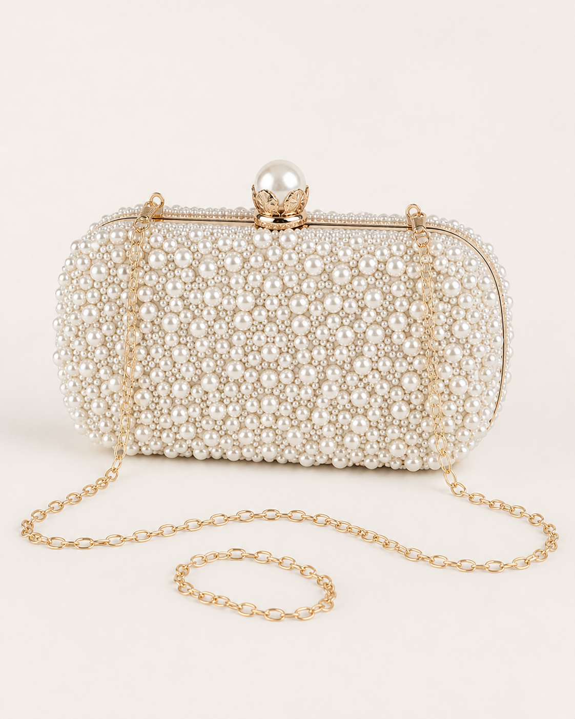 Bolso de Mano para Mujer con Perlas y Cadena