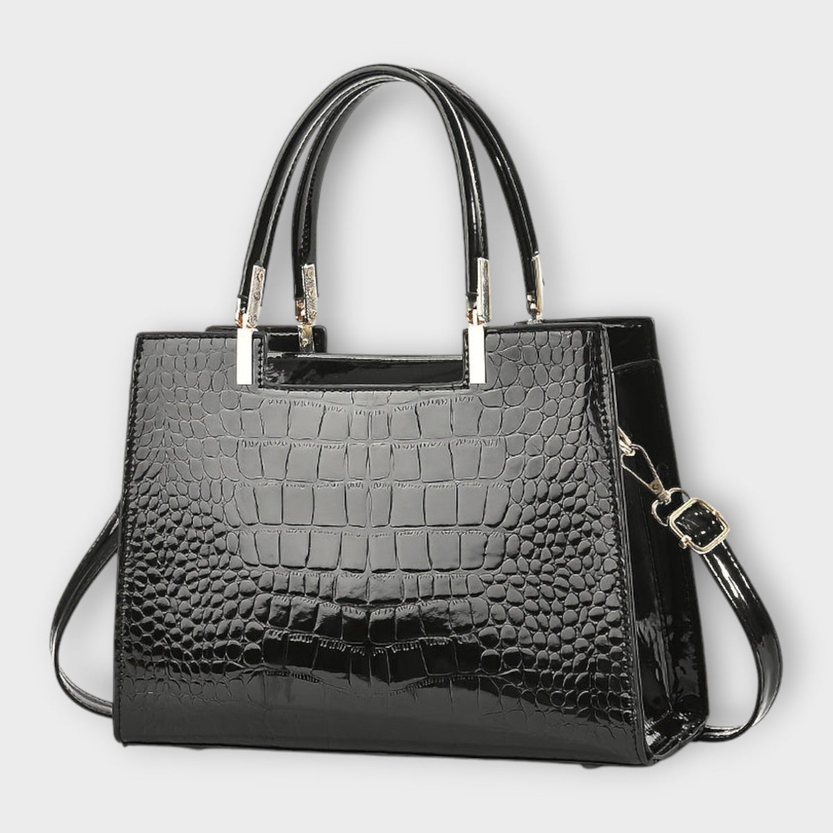 Erain | Bolsa de Mano de Piel Genuina con Grabado de Cocodrilo