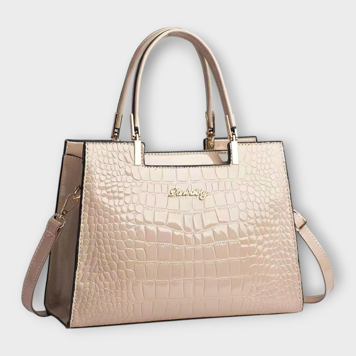 Erain | Bolsa de Mano de Piel Genuina con Grabado de Cocodrilo