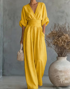 Elisa | Jumpsuit Elegante Fluido con Escote en V