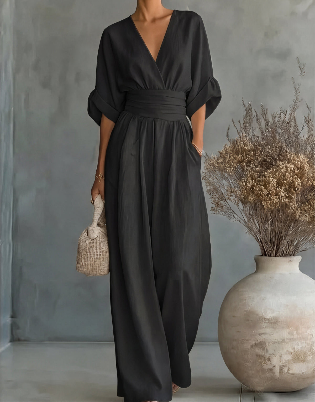 Elisa | Jumpsuit Elegante Fluido con Escote en V