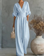 Elisa | Jumpsuit Elegante Fluido con Escote en V