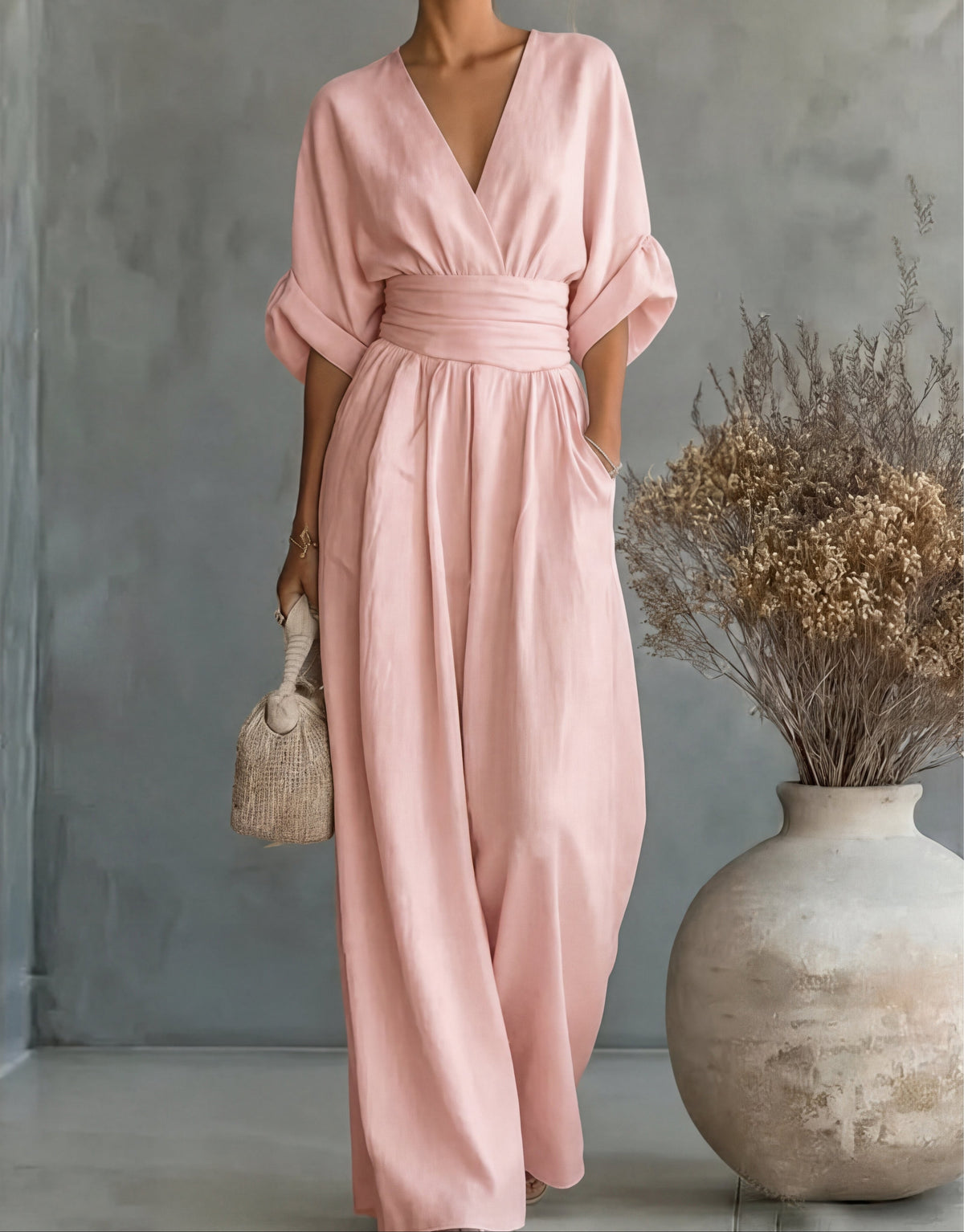 Elisa | Jumpsuit Elegante Fluido con Escote en V