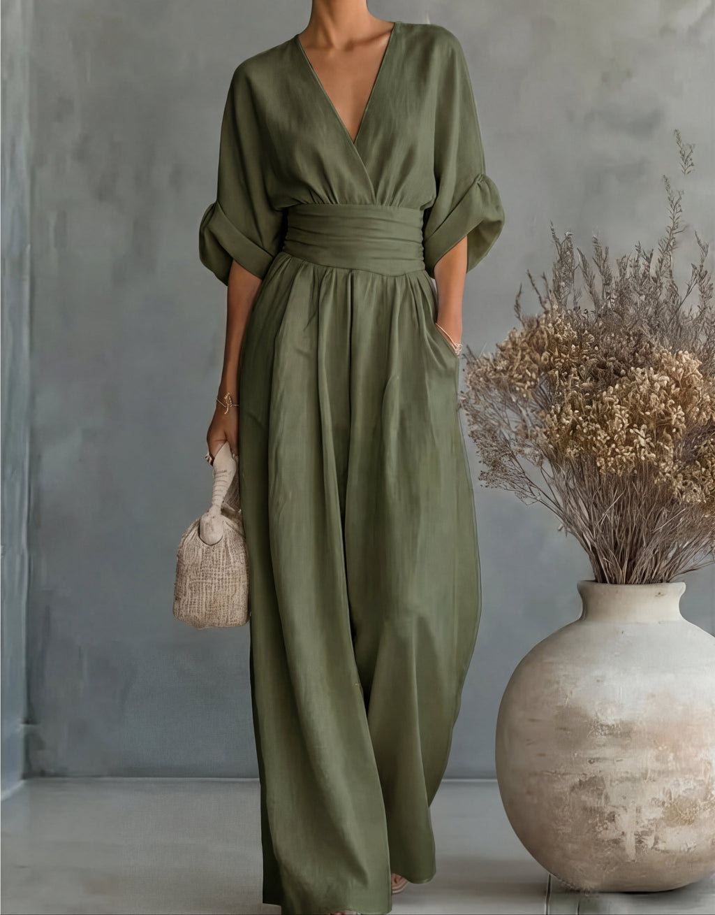 Elisa | Jumpsuit Elegante Fluido con Escote en V