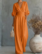 Elisa | Jumpsuit Elegante Fluido con Escote en V