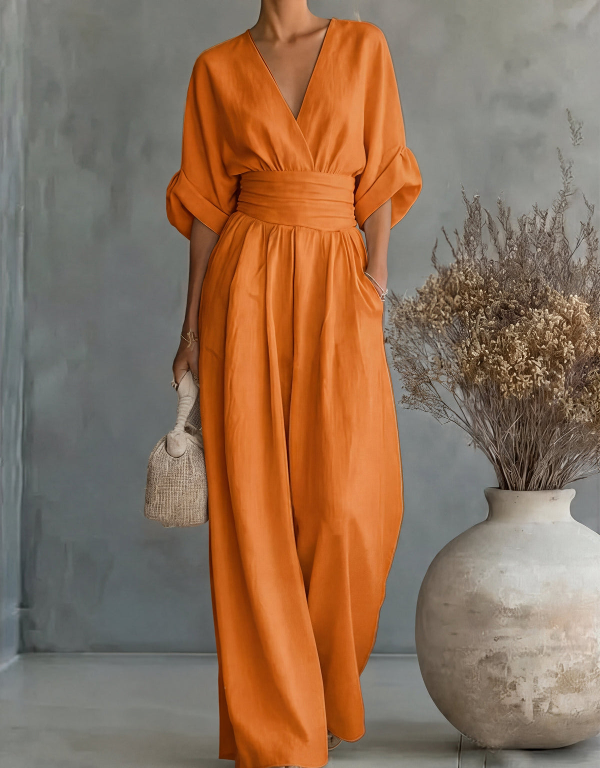 Elisa | Jumpsuit Elegante Fluido con Escote en V