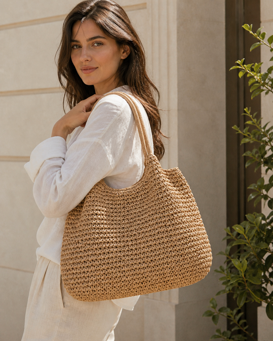 Bolsa Tote para Mujer Tejida Oversize
