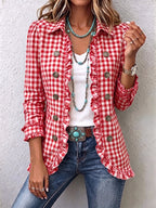 Carmela | Saco de Cuadros Vichy con Olanes