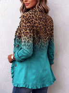 Giuseppina | Blazer de Leopardo Difuminado con Olanes