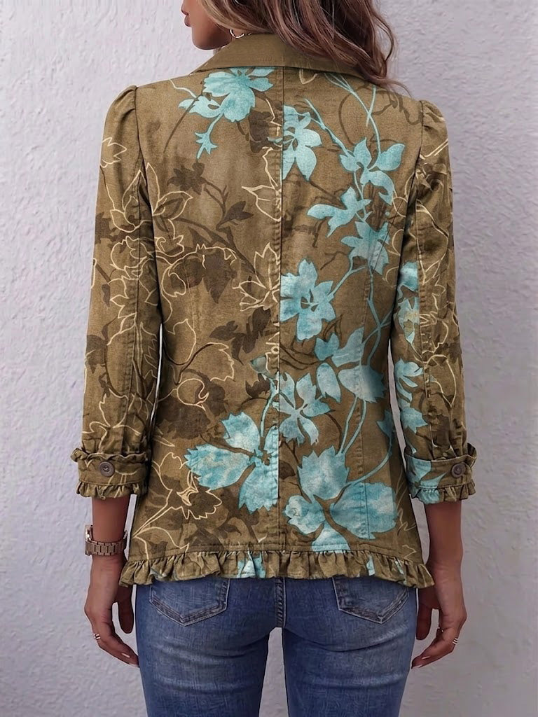 Domenica | Saco Floral Difuminado con Olanes