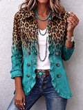 Giuseppina | Blazer de Leopardo Difuminado con Olanes