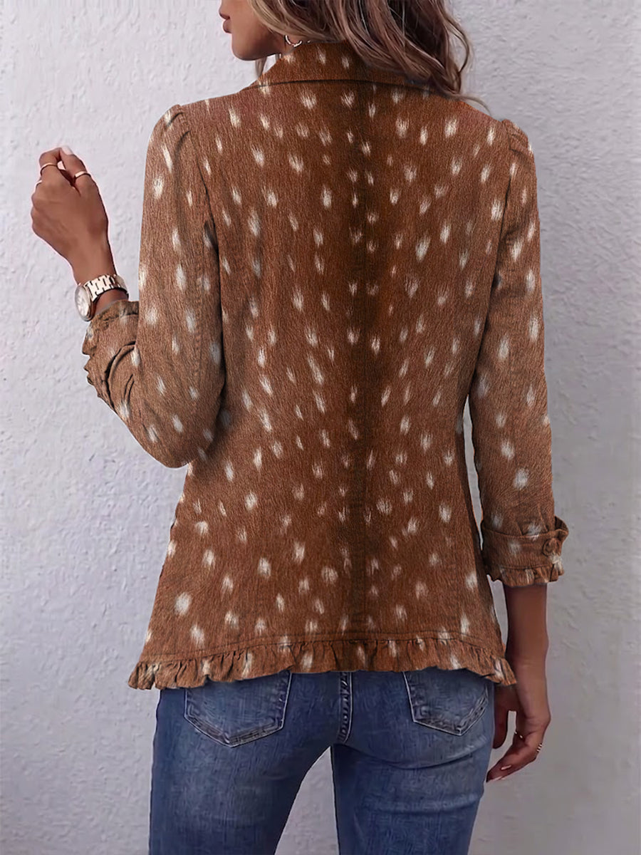 Pasqualina | Saco Animal Print con Olanes